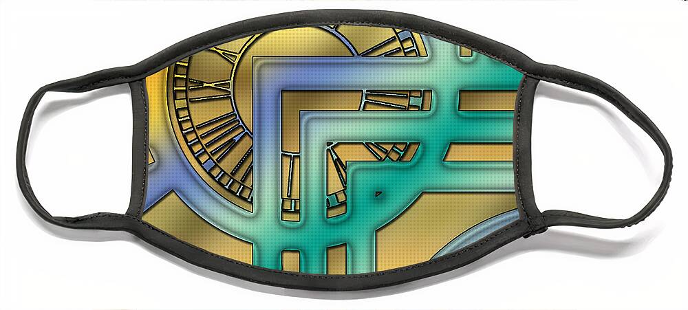 Art Deco Face Mask featuring the digital art Art Deco 24 by Chuck Staley