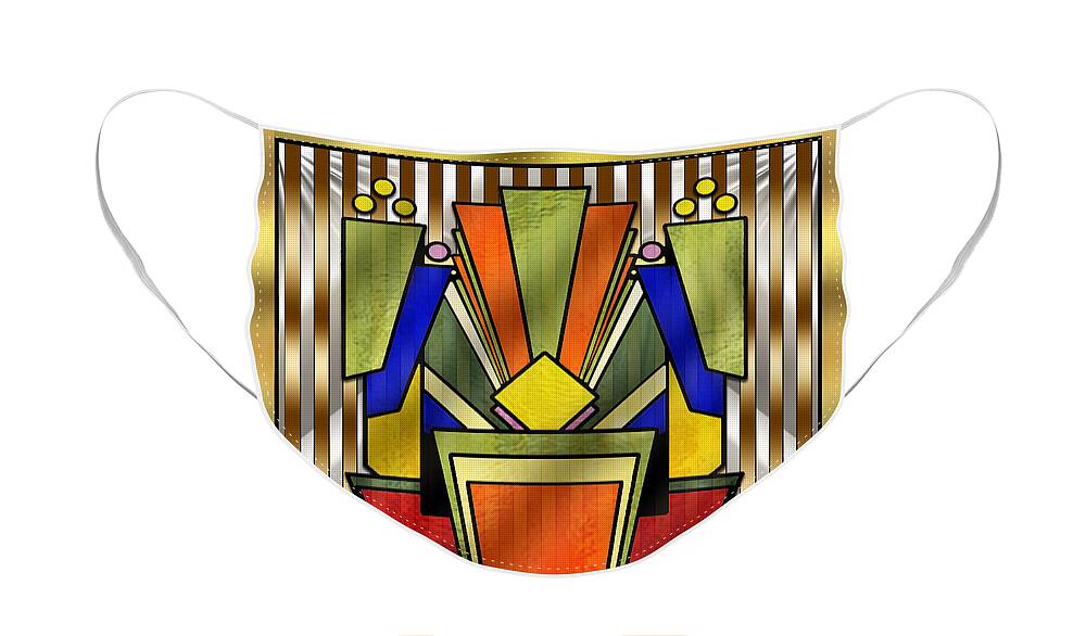 Art Deco Face Mask featuring the digital art Art Deco 26 by Chuck Staley