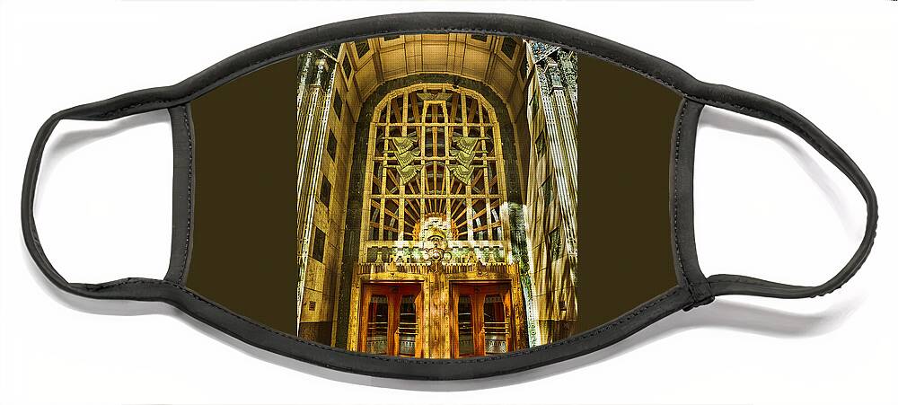 Vancouver Face Mask featuring the photograph Art Deco Marine Building by Theresa Tahara
