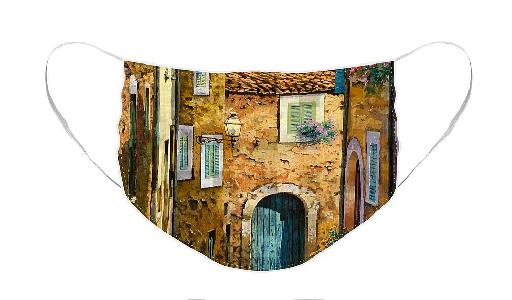 Landscape Face Mask featuring the painting Arta-Mallorca by Guido Borelli