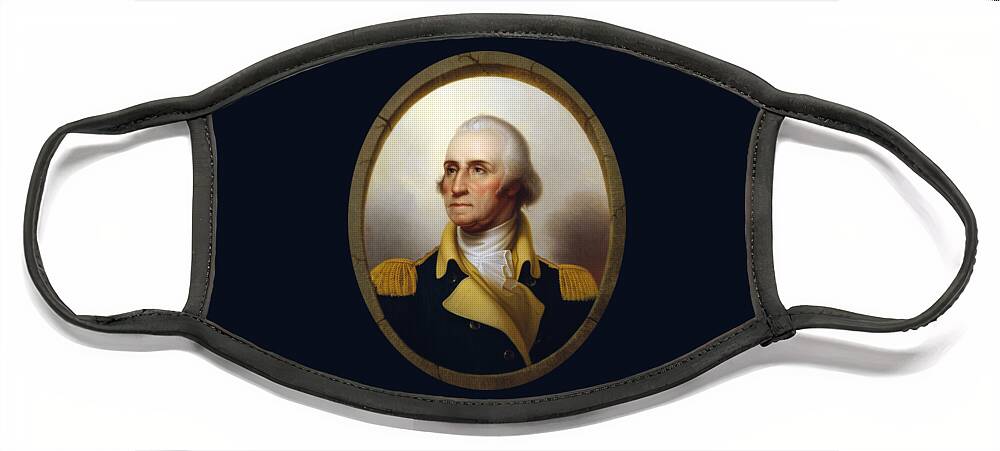 #faatoppicks Face Mask featuring the painting General Washington - Porthole Portrait by War Is Hell Store