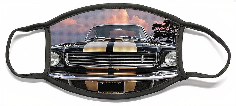 Ford Mustang Face Mask featuring the photograph Hertz Rent a Racer Mustang 1966 by Gill Billington