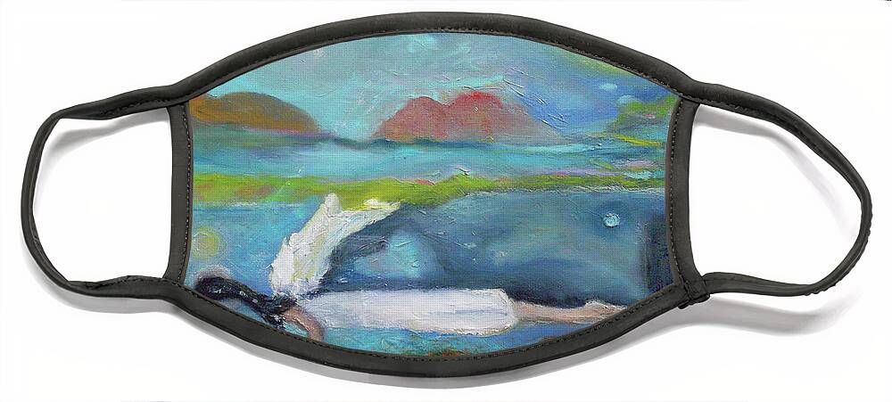 Symbolic Face Mask featuring the painting Astral Plane by Susan Esbensen