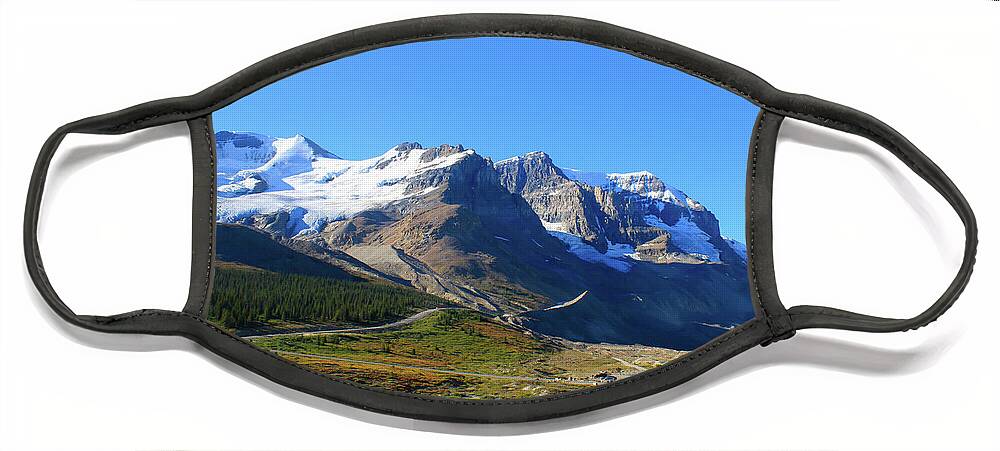 Athabasca Glacier Face Mask featuring the photograph Athabasca Glacier in the Canadian Rockies by Ola Allen