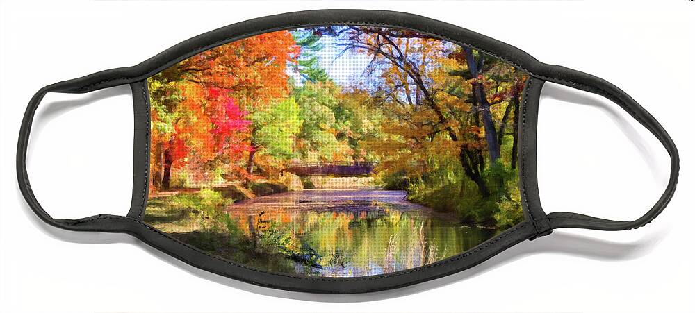 Mine Falls Park Face Mask featuring the photograph Autumn Delight by Anita Pollak