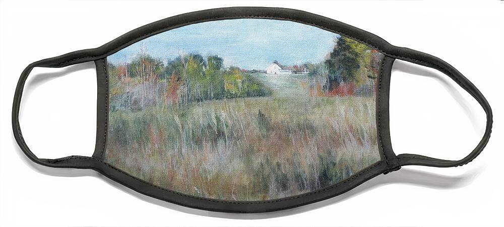 Painting Face Mask featuring the painting Autumn in Pennsylvania by Paula Pagliughi