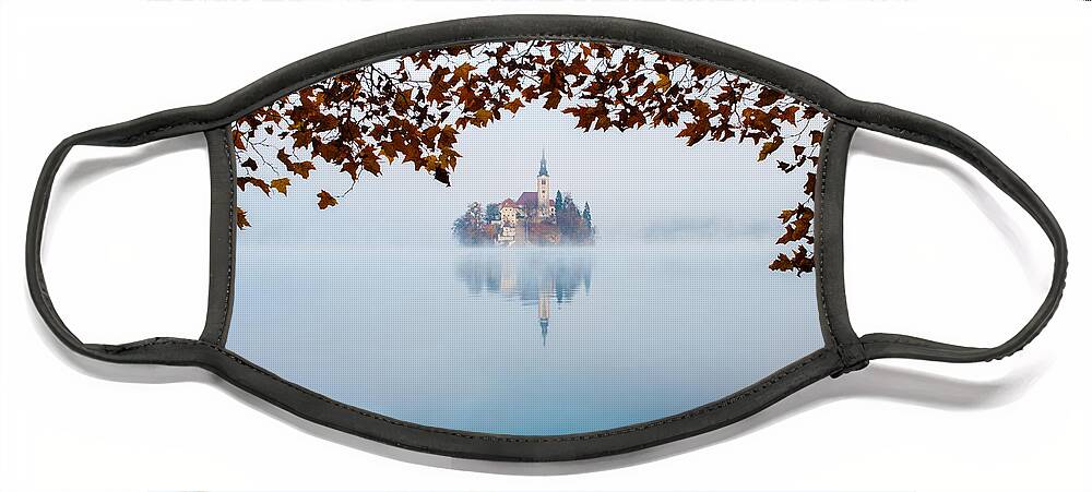 Bled Face Mask featuring the photograph Autumn Mist over Lake Bled by Ian Middleton
