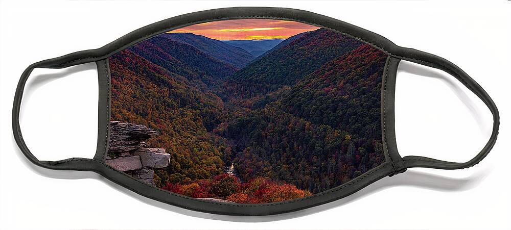 Sunset Face Mask featuring the photograph Autumn Sunset at Lindy Point #1 by C Renee Martin