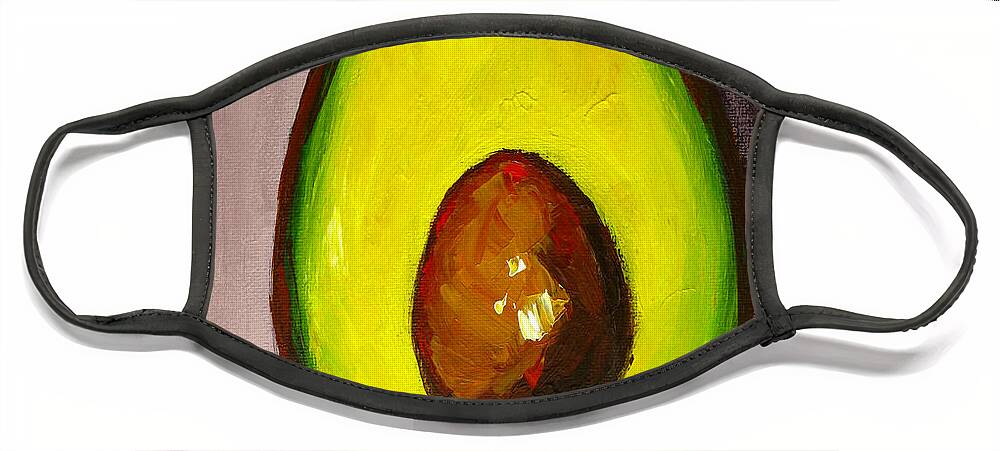 Modern Avocado Art Face Mask featuring the painting Avocado Modern Art Kitchen Decor #5 by Patricia Awapara