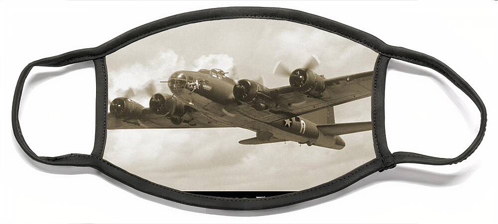 Ww2 Face Mask featuring the photograph B-17 Flying Fortress Show Print by Mike McGlothlen