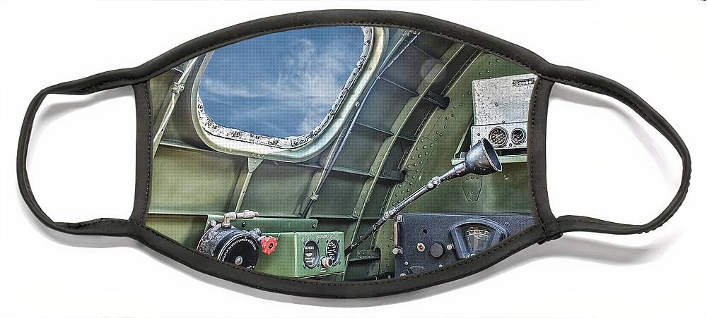 B17 Face Mask featuring the photograph B17 Radio Room by Gary Slawsky