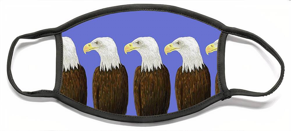 American Face Mask featuring the digital art Bald Eagles by Stacy C Bottoms