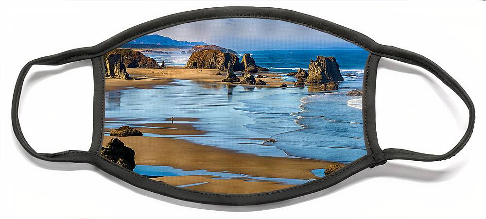 Oregon Face Mask featuring the photograph Bandon Beach by Darren White
