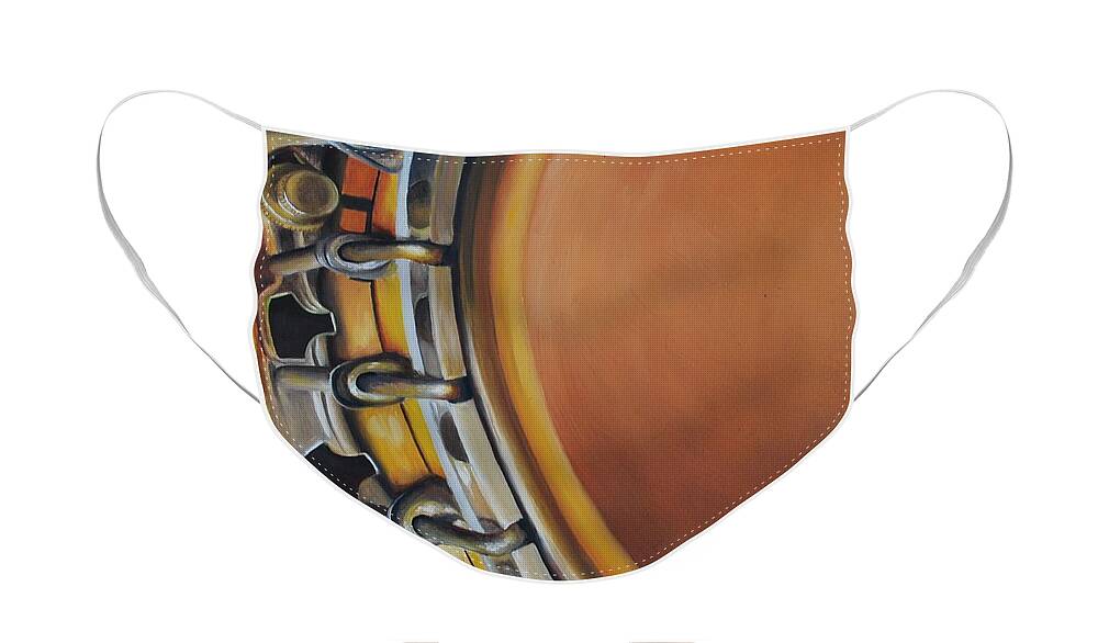Realism Face Mask featuring the painting Banjo by Emily Page
