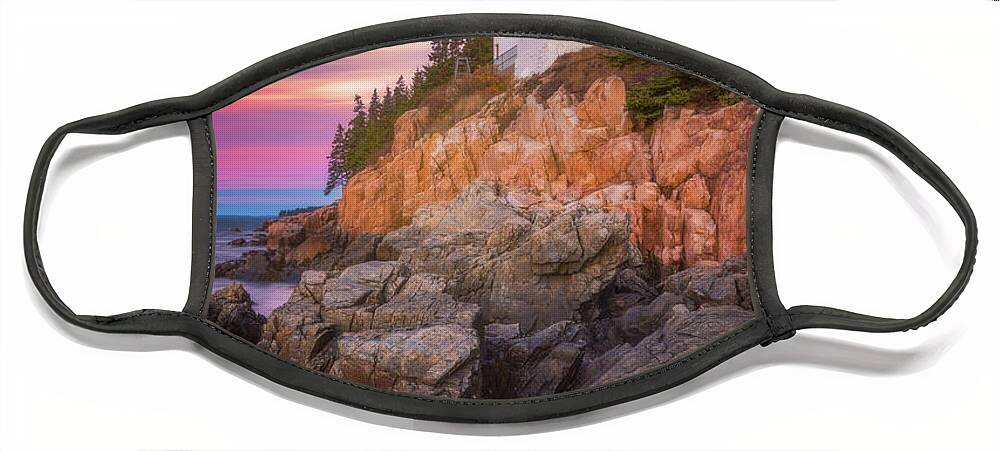 Maine Face Mask featuring the photograph Bass Harbor Sunrise by Darren White
