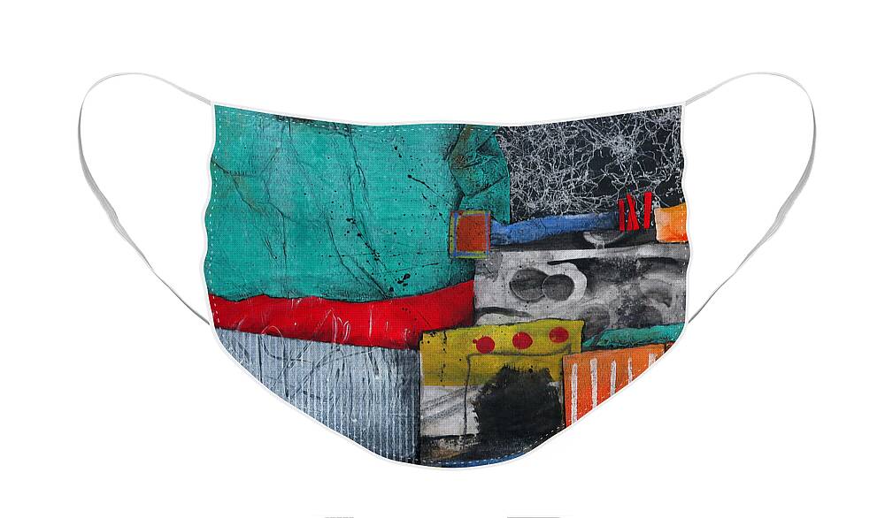 Collage Face Mask featuring the mixed media Be Enough by Laura Lein-Svencner