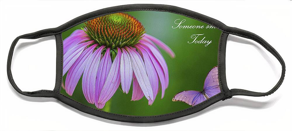 Cone Flower Face Mask featuring the photograph Be The Reason by Cathy Kovarik