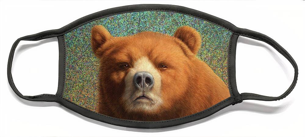 Bear Face Mask featuring the painting Bearish by James W Johnson