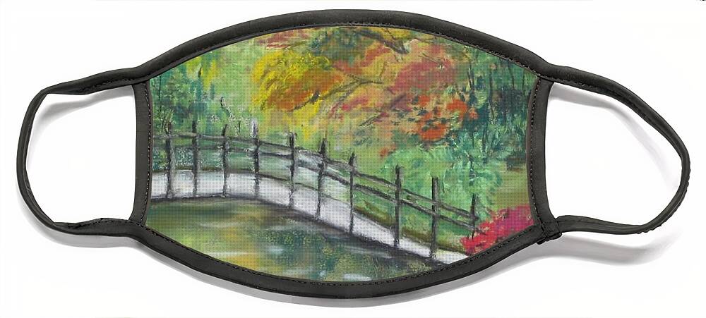 Painting Face Mask featuring the painting Beautiful Garden by Paula Pagliughi