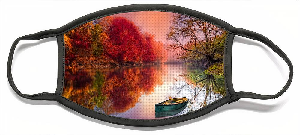 Appalachia Face Mask featuring the photograph Beauty at the Lake by Debra and Dave Vanderlaan