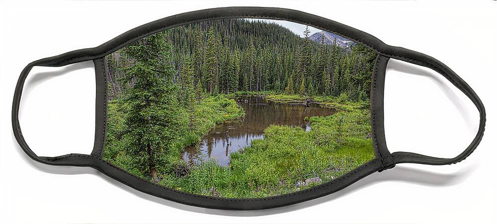 Reflection. Beaver Pond Face Mask featuring the photograph Beaver Pond With Trout Rings by Jim Garrison