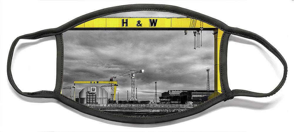 Belfast Face Mask featuring the photograph Belfast Shipyard 3 by Nigel R Bell