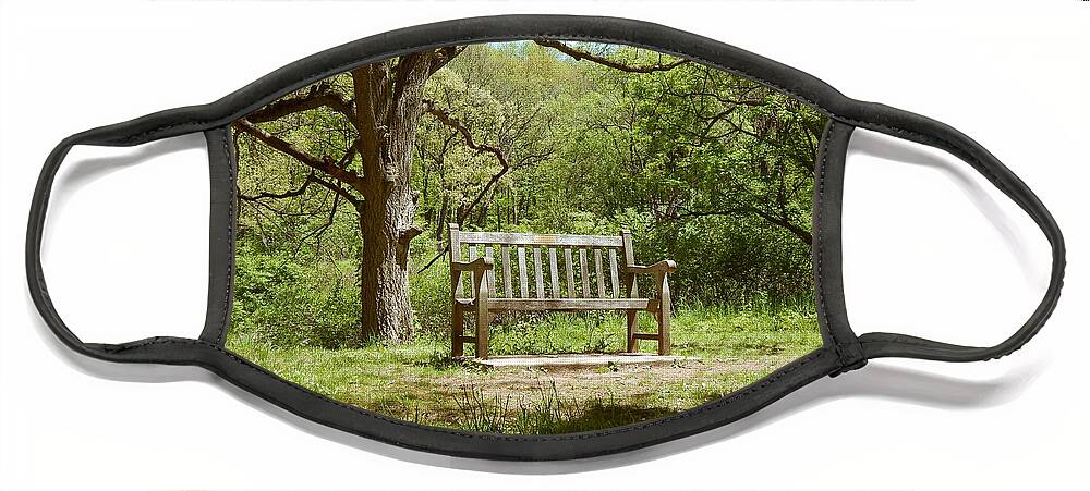 Photography Face Mask featuring the photograph Bench In Nature by Phil Perkins