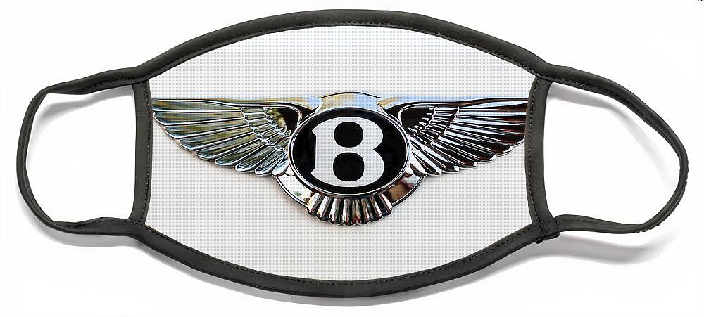 Bentley Emblem Face Mask featuring the photograph Bentley Emblem -0081c by Jill Reger