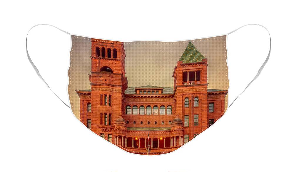 Texas Face Mask featuring the photograph Bexar County Courthouse by Joan Carroll
