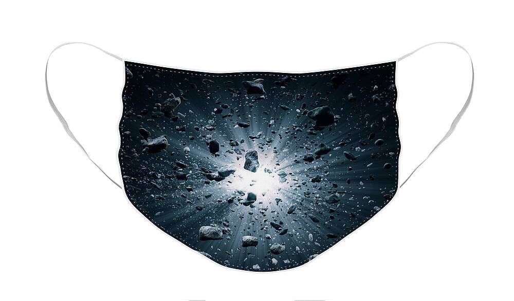 Asteroids Face Mask featuring the photograph Big Bang explosion in space by Johan Swanepoel