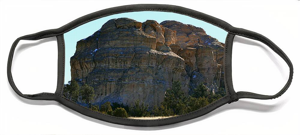 Southwest Landscape Face Mask featuring the photograph Big frickin rock by Robert WK Clark