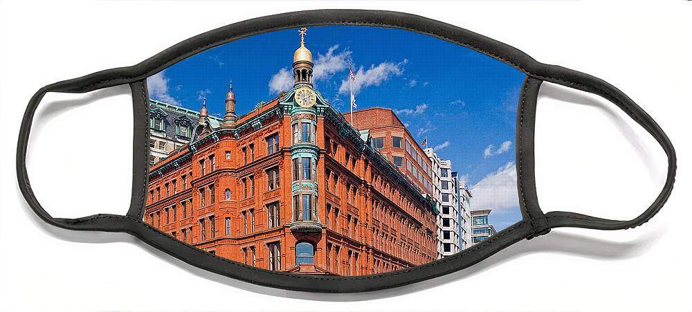 Building Face Mask featuring the photograph Big Red Bank by Christopher Holmes