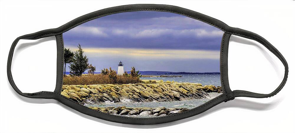 Janice Drew Face Mask featuring the photograph Bird Island Lighthouse by Janice Drew