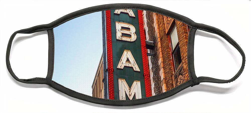 Birmingham Face Mask featuring the photograph Birmingham Theater Sign by Michael Thomas