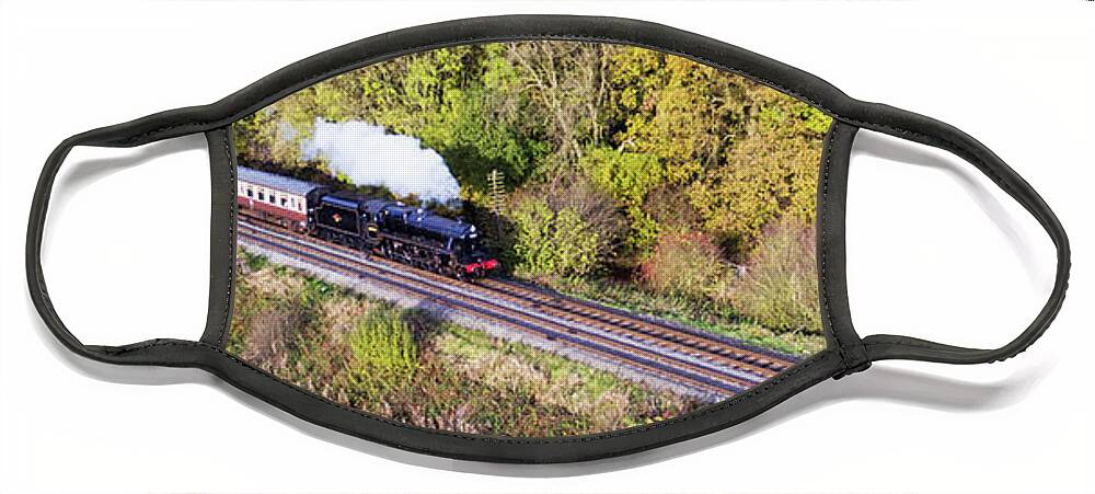Black 5 Face Mask featuring the photograph Black 5 45305 1 by Steev Stamford