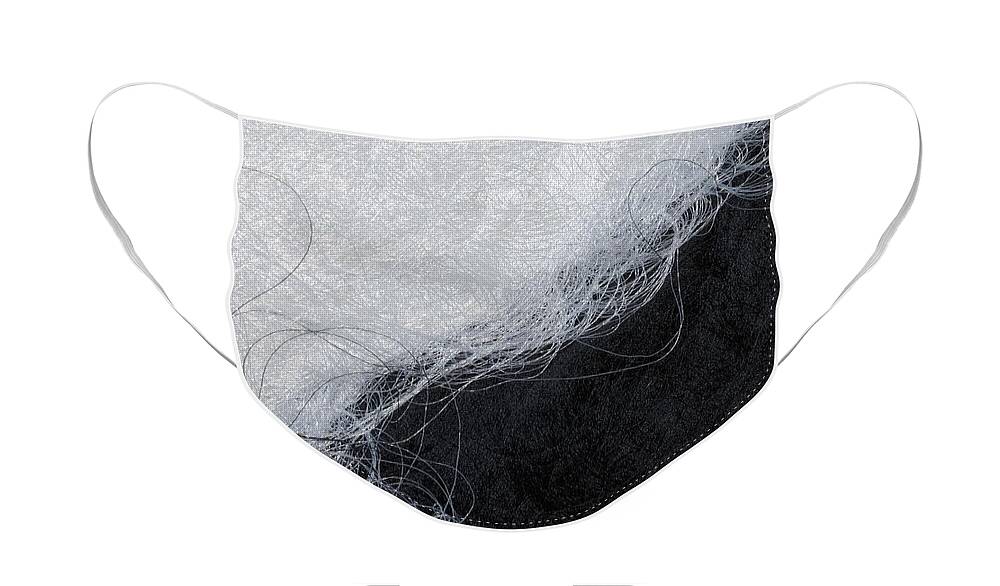 Fibers Face Mask featuring the photograph Black and white fibers - yin and yang by Matthias Hauser
