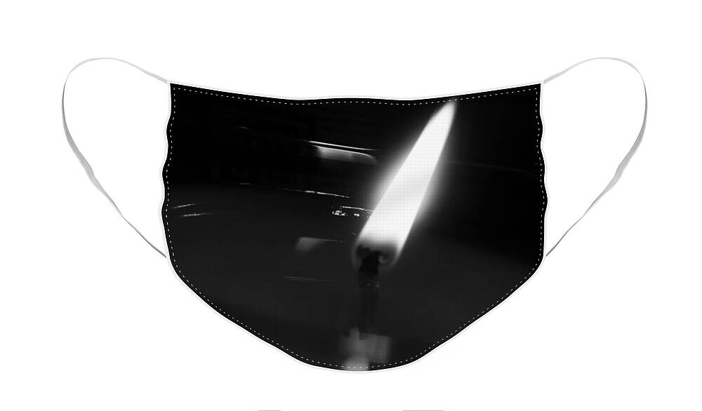 Candle Face Mask featuring the photograph Black and White Flame by Robert Knight