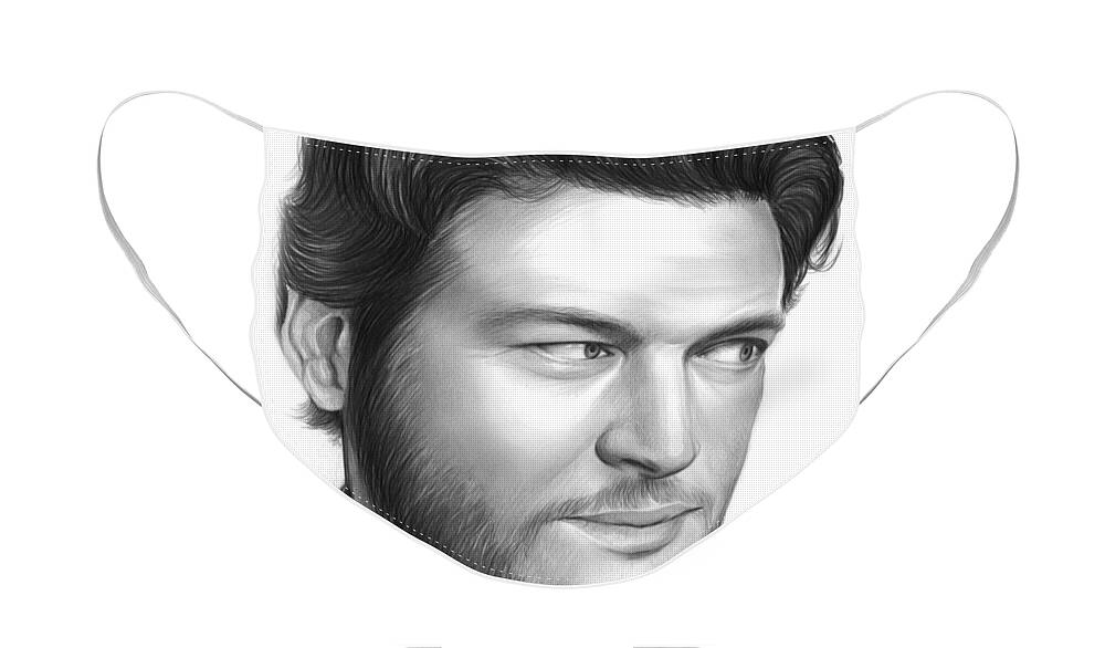 Celebrity Face Mask featuring the drawing Blake Shelton by Greg Joens