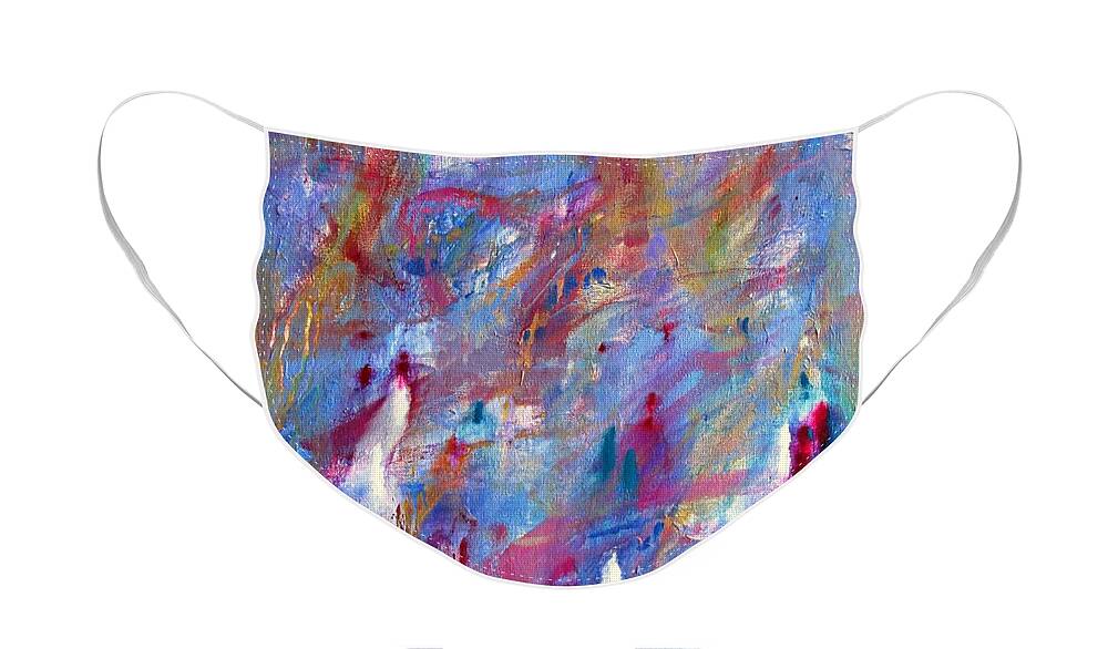 Abstract Art Face Mask featuring the painting Blessings by Mary Mirabal