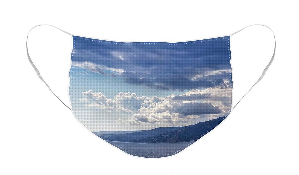 Malibu Face Mask featuring the photograph Blue And White Clouds Over Malibu by Gene Parks