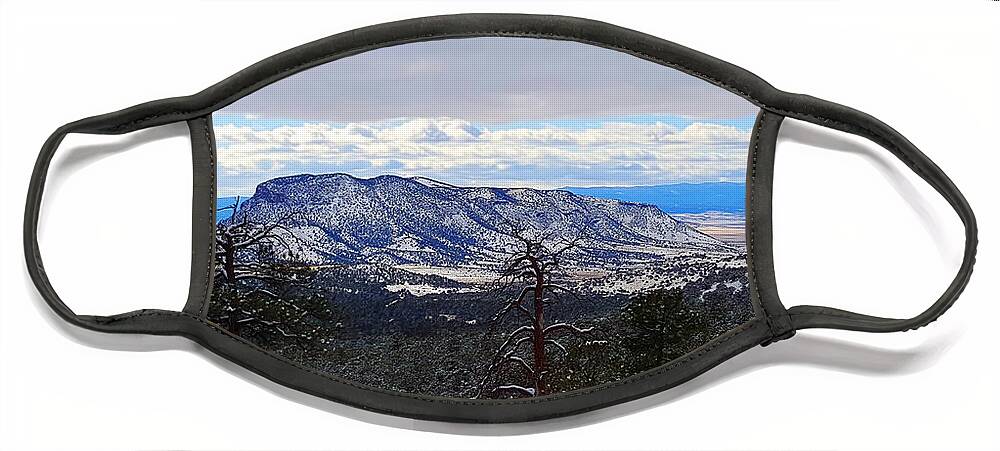 Southwest Landscape Face Mask featuring the photograph Blue Hill by Robert WK Clark