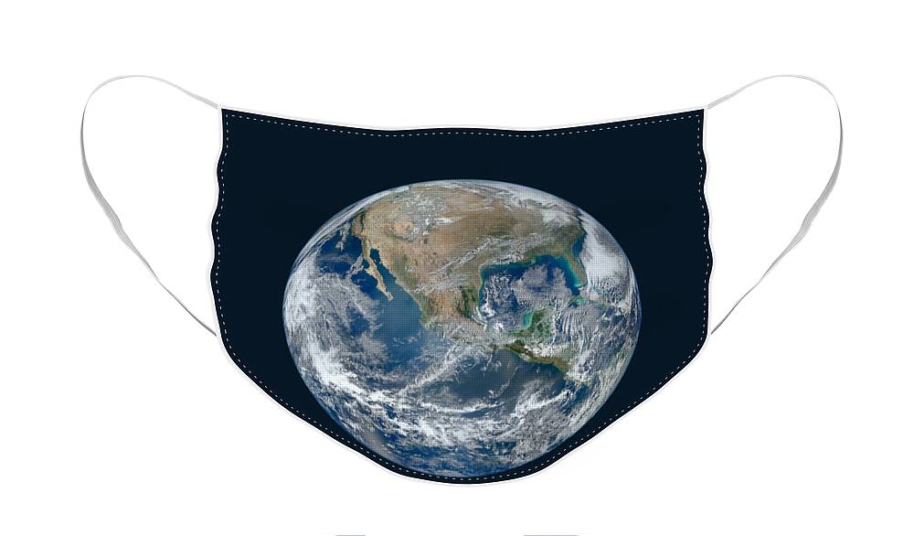 #faatoppicks Face Mask featuring the photograph Blue Marble 2012 Planet Earth by Nikki Marie Smith