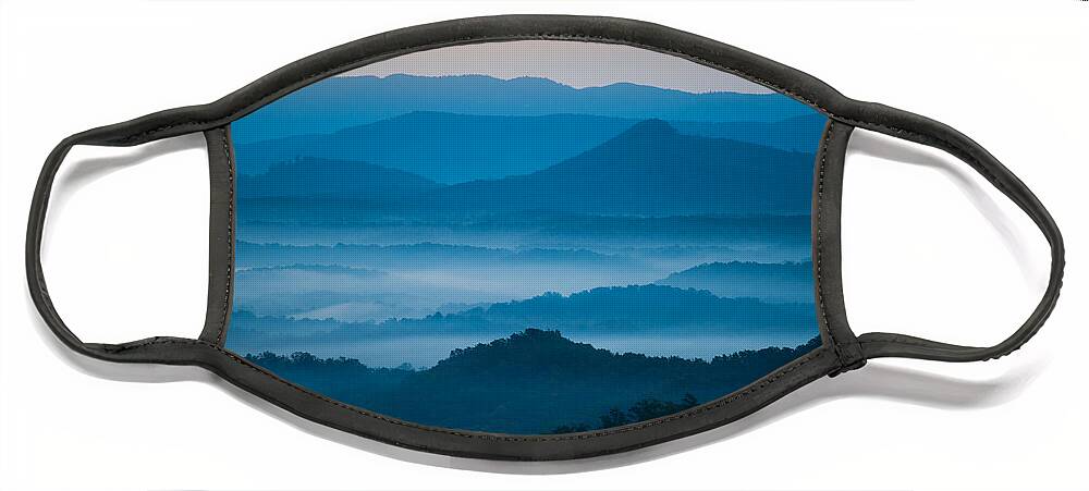 Asheville Face Mask featuring the photograph Blue Morning by Joye Ardyn Durham