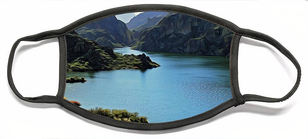 Lake Face Mask featuring the photograph Blue Mountain Lake by Hans Brakob