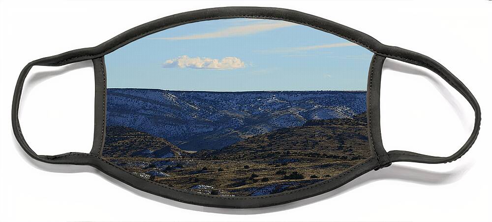 Southwest Landscape Face Mask featuring the photograph Blue plateau by Robert WK Clark