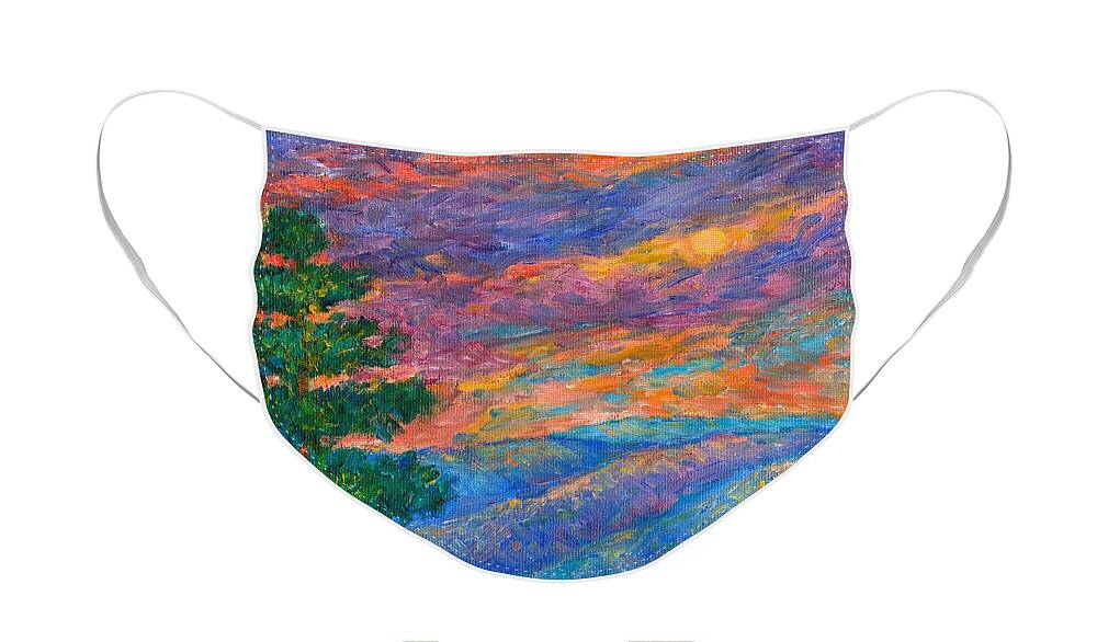 Mountains Face Mask featuring the painting Blue Ridge Jewels by Kendall Kessler