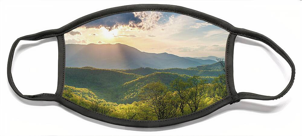 Mountains Face Mask featuring the photograph Blue Ridge Parkway NC A Mother's Light by Robert Stephens