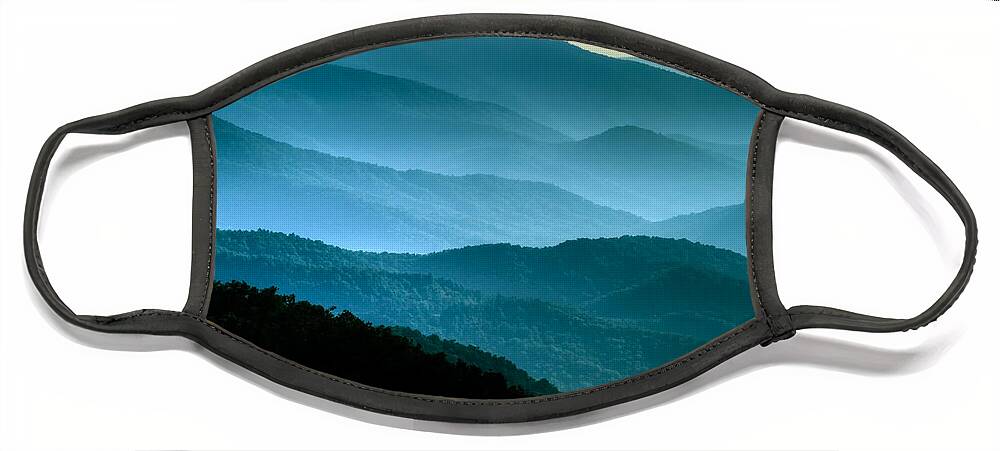 Asheville Face Mask featuring the photograph Blue Ridges by Joye Ardyn Durham