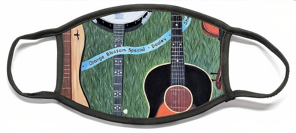 Instruments Face Mask featuring the painting Bluegrass Tribute by Jill Ciccone Pike