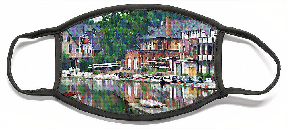 Jawn Face Mask featuring the photograph Boathouse Row in Philadelphia by Bill Cannon